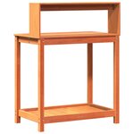 vidaXL Table de rempotage avec étagères marron bois massif de pin