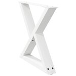 vidaXL Pieds de table basse 2 pièces Blanc 50 x (42-43 3) cm Acier