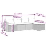 vidaXL Salon de jardin 5 Pièces avec coussins gris clair résine tressée