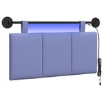 vidaXL Tête de lit suspendue Avec lumière LED Bleu denim Tissu