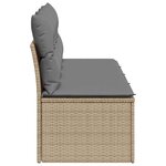 vidaXL Canapé de jardin avec coussins 4 places beige résine tressée