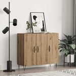 vidaXL Buffet chêne artisanal 90 x 34 x 80 cm Bois d'ingénierie