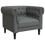 vidaXL Fauteuil Chesterfield gris foncé tissu