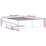 vidaXL Cadre de lit chêne fumé 135x190 cm bois d'ingénierie