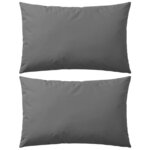 vidaXL Oreiller d'extérieur lot de 2 60 x 40 cm Gris