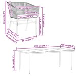 vidaXL Ensemble à manger jardin coussins 9 Pièces gris poly rotin verre