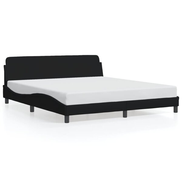 vidaXL Cadre de lit sans matelas noir 160x200 cm tissu