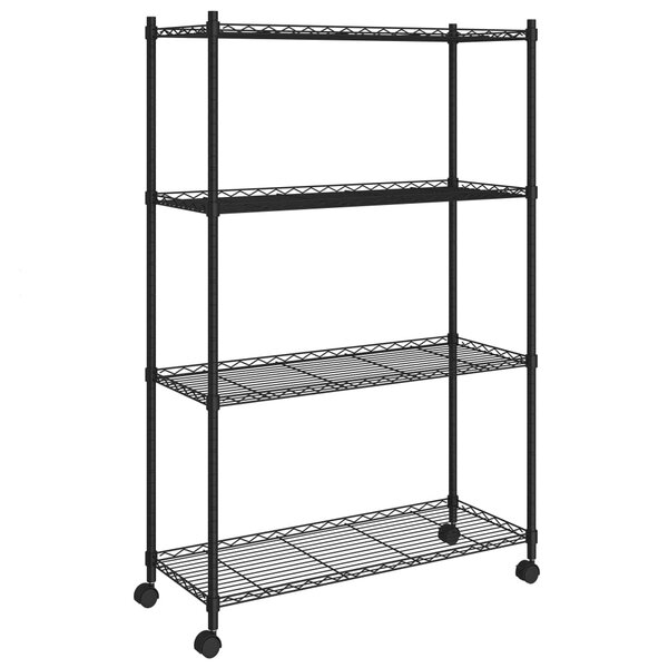 vidaXL Étagère de rangement 4 niveaux et roues 90x35x137cm Noir 200 kg