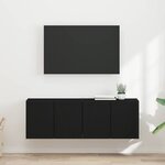 vidaXL Meuble TV mural 2 Pièces Noir 59 5 x 31 x 40 cm Bois d'ingénierie