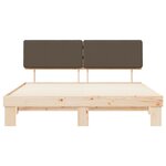 vidaXL Cadre de lit avec tête de lit rembourrée Taupe 180 x 200 cm