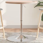 vidaXL Table de bar Ø60x90 5 cm bois massif de chêne