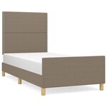 vidaXL Cadre de lit avec tête de lit Taupe 90x190 cm Tissu