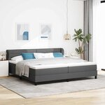 Lit à ressort avec matelas vidaXL gris foncé 200x200 cm en tissu