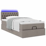 vidaXL Cadre de lit ottoman avec matelas taupe 90x190 cm tissu