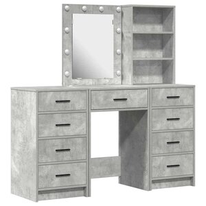 vidaXL Table de Toilette 3 Pièces Gris 40 x 41 x 135 cm Bois d'ingénierie