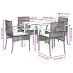 vidaXL Ensemble à manger de jardin avec coussins 5Pièces Beige poly rotin