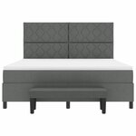 vidaXL Lit à ressorts avec matelas Gris foncé 180 x 200 cm tissu
