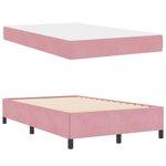 vidaXL Cadre de lit avec matelas Rose 120 x 200 cm tissu