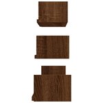 vidaXL Étagères murales d'affichage 3 Pièces Chêne marron Bois ingénierie