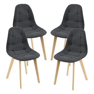 Lot de 4 chaises de salle à manger 86 x 53 x 47 cm noir 03_0006772