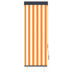 vidaXL Store roulant d'extérieur 60x250 cm Blanc et orange