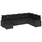 vidaXL Ensemble de canapé de jardin 8 Pièces Noir 289 x 179 x 85 cm