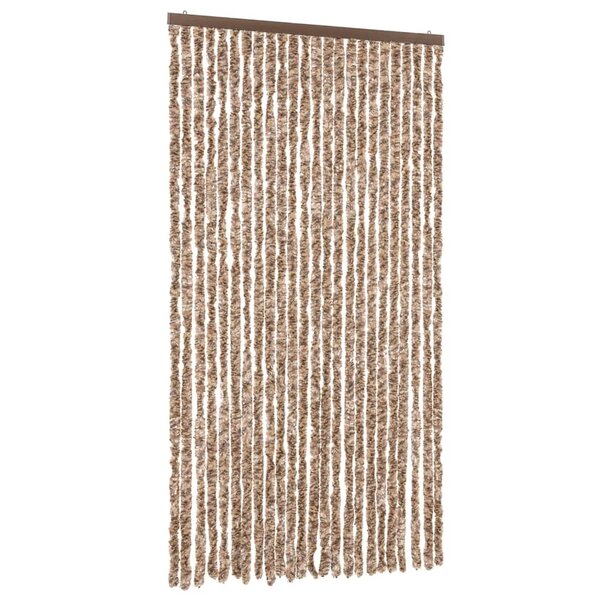 vidaXL Rideau anti-mouches beige et marron foncé 100x200 cm chenille