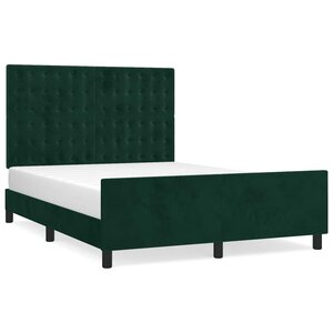 vidaXL Cadre de lit sans matelas vert foncé 140x200 cm velours