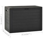 vidaXL Boîte de rangement de jardin Anthracite 78x44x55 cm