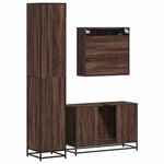 vidaXL Ensemble de meubles de salle de bain 3 Pièces Chêne marron