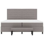 vidaXL Lit à ressorts avec matelas Taupe 200 x 200 cm tissu