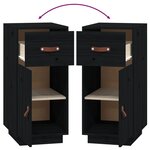 vidaXL Buffet Noir 34x40x75 cm Bois massif de pin