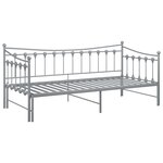 vidaXL Cadre de canapé-lit extensible sans matelas gris métal 90x200cm