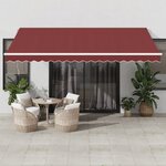 vidaXL Auvent rétractable automatique bordeaux 450x350 cm