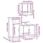 vidaXL Ensemble de meubles de salle de bain 3 Pièces Sonoma gris