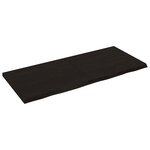 vidaXL Dessus de table marron foncé bois chêne massif traité