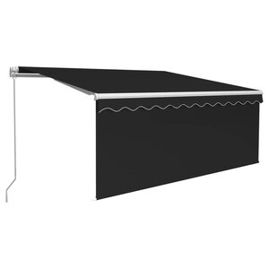 vidaXL Auvent manuel rétractable avec store et LED 3x2 5 m Anthracite