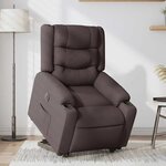 vidaXL Fauteuil inclinable électrique marron foncé tissu