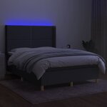 vidaXL Sommier à lattes de lit matelas LED Gris foncé 140x190 cm Tissu