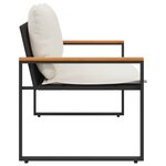 vidaXL banc avec coussin Noir et blanc crème 115 x 65 x 72 cm Rotin