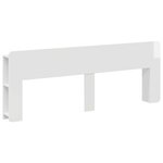 vidaXL Cabinet de Tête de Lit Blanc brillant Bois d'ingénierie