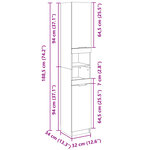 vidaXL Armoire salle de bain chêne sonoma 32x34x188 5 cm