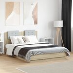 vidaXL Cadre de lit avec LED sans matelas chêne sonoma 140x190 cm