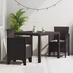 vidaXL Ensemble de salle à manger de jardin 3 pièces avec coussins en osier poly brun