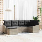 vidaXL Ensemble de salle à manger pour jardin 6 Pièces Gris clair