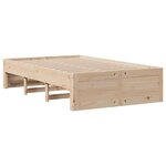 vidaXL Lit bibliothèque sans matelas 135x190 cm bois de pin massif