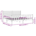 vidaXL Cadre de lit sans matelas blanc 200x200 cm bois massif de pin