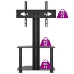 vidaXL Meuble TV d'angle 2 niveaux pour 32-70 pouces noir