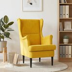 vidaXL Fauteuil Jaune Velours