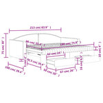 vidaXL Lit de jour avec gigogne et tiroirs noir 90x190 cm tissu